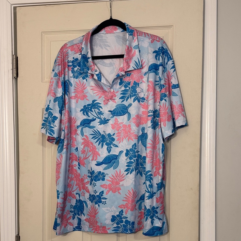 Floral Blue and Pink Men's Shirt